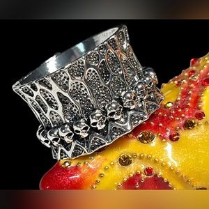 Ring of skulls ladies skull ring -day of the dead /goth/punk